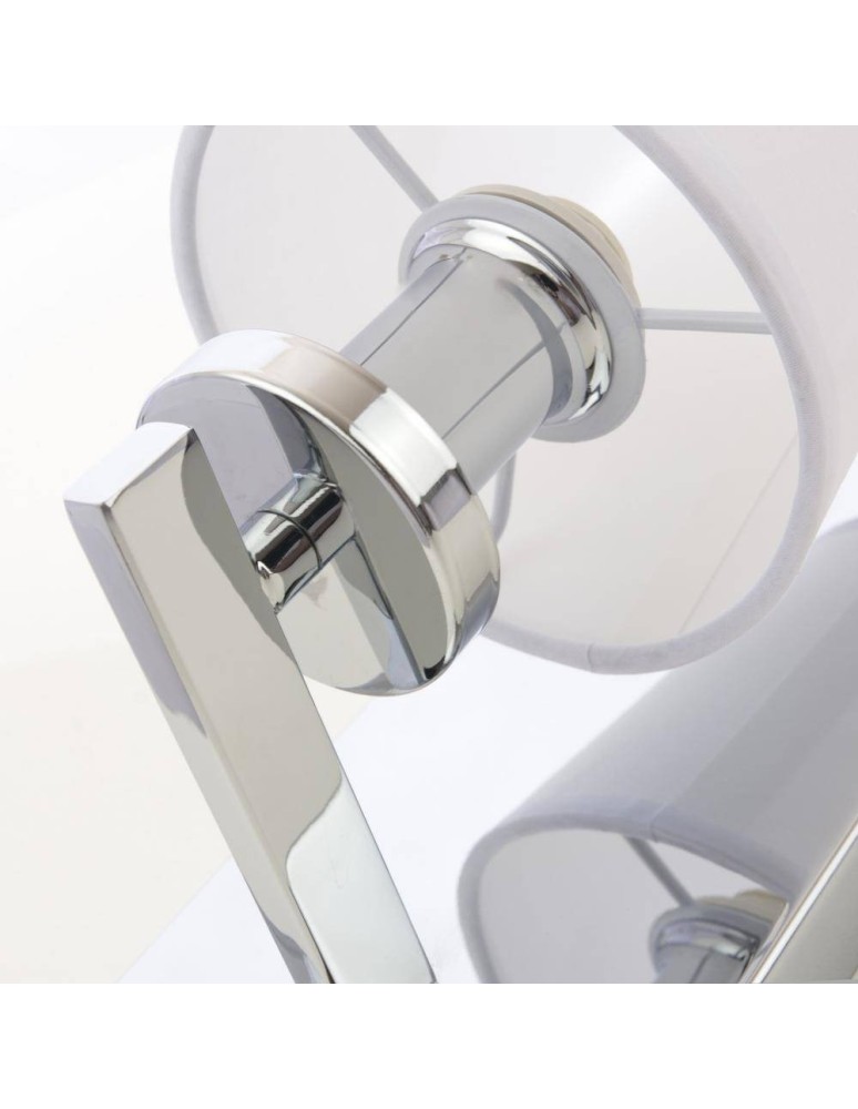 Wall lamps with lampshade - CosmoLight LONDON wall lamp W01014CH-WH chrome - product kolory-swiatla.pl 4
