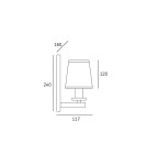 Wall lamps with lampshade - CosmoLight LONDON wall lamp W01014CH-WH chrome - product 5