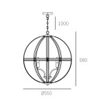 Chandeliers - CosmoLight ORLANDO P05735CH Chrome pendant lamp  - product 3