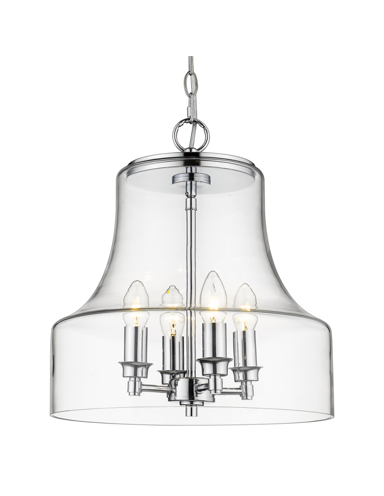 Hampton style pendant lamps - CosmoLight PRAGUE pendant lamp P04458CH Chrome  - product kolory-swiatla.pl 1