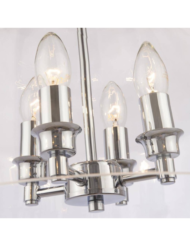 Hampton style pendant lamps - CosmoLight PRAGUE pendant lamp P04458CH Chrome  - product kolory-swiatla.pl 5