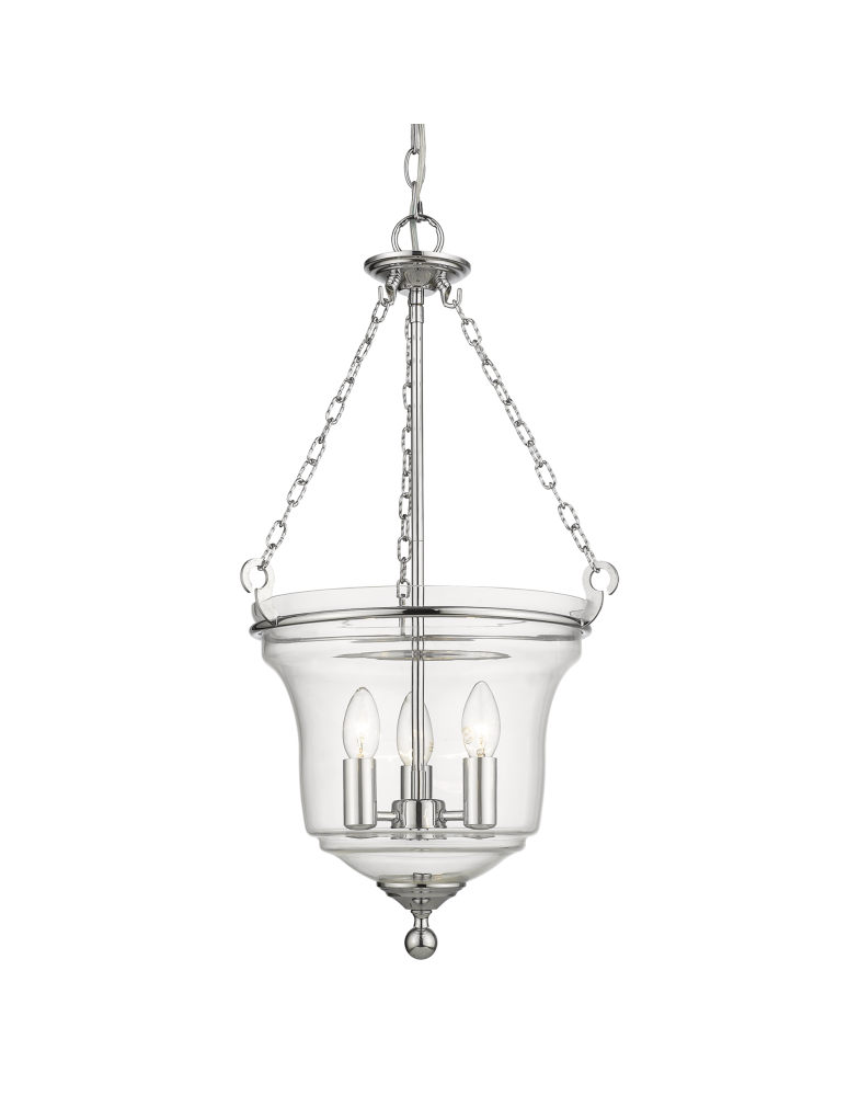 Hampton style pendant lamps - CosmoLight PRAGUE pendant lamp P03950CH Chrome  - product kolory-swiatla.pl 1