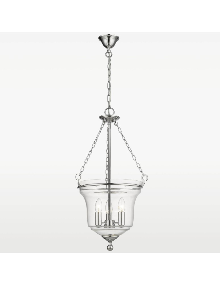 Hampton style pendant lamps - CosmoLight PRAGUE pendant lamp P03950CH Chrome  - product kolory-swiatla.pl 3