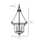 Hampton style pendant lamps - CosmoLight PRAGUE pendant lamp P03950CH Chrome  - product 4