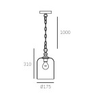 Hampton style pendant lamps - CosmoLight PRAGUE pendant lamp P01947BK Black  - product 2