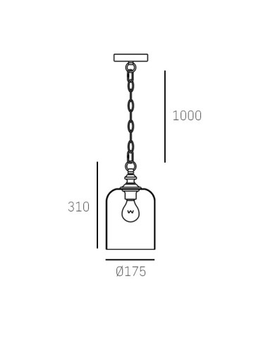 CosmoLight PRAGUE pendant lamp P01947BK Black  - product 2