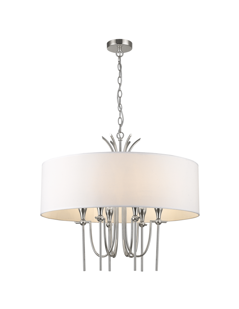 Hampton style pendant lamps - CosmoLight LAS VEGAS pendant lamp P06698NI-WH nickel - product kolory-swiatla.pl 3