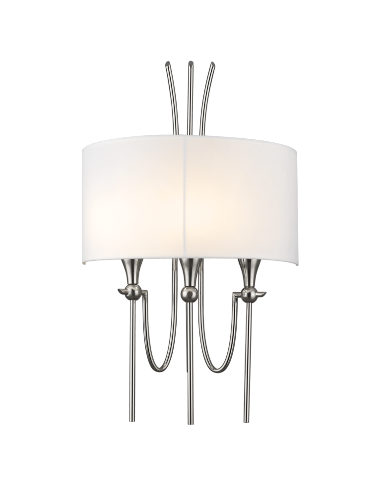Hampton style wall lamps - CosmoLight LAS VEGAS wall lamp W03711NI-WH nickel. - product kolory-swiatla.pl 1