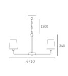 Modern chandeliers - CosmoLight STOCKHOLM pendant lamp P06636BK AU Black Gold  - product 4