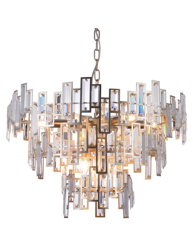 Glamour chandeliers - CosmoLight ST PETERSBURG pendant lamp P09158CP Champagne.  - product kolory-swiatla.pl 1