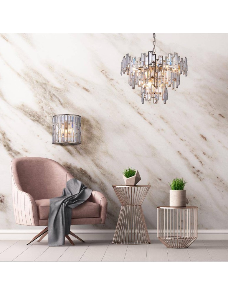 Glamour chandeliers - CosmoLight ST PETERSBURG pendant lamp P09158CP Champagne.  - product kolory-swiatla.pl 5