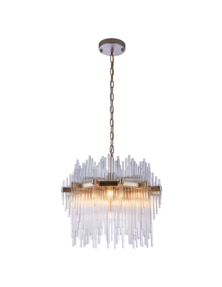 Glamour chandeliers - CosmoLight REYKJAVIK P07097CP Champagne pendant lamp.  - product kolory-swiatla.pl 3