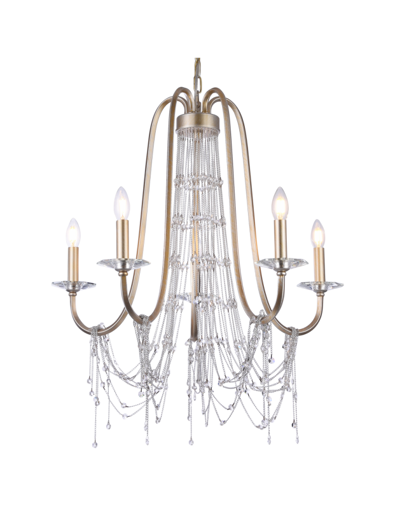 Glamour chandeliers - CosmoLight MADRID pendant lamp P05165CP Champagne.  - product kolory-swiatla.pl 1