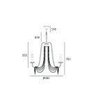 Glamour chandeliers - CosmoLight MADRID pendant lamp P05165CP Champagne.  - product 6