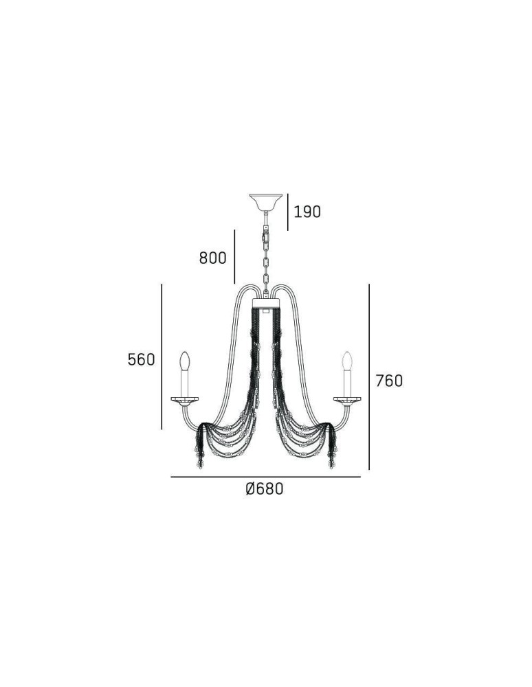 Glamour chandeliers - CosmoLight MADRID pendant lamp P05165CP Champagne.  - product kolory-swiatla.pl 6