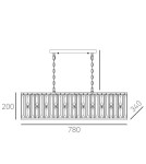 Glamour pendant lamps - CosmoLight MOSCOW pendant lamp P06223CP Champagne.  - product 4