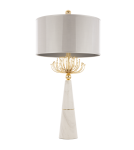 Table lamps with lampshade - CosmoLight CARTAGENA Table Lamp T02004AU White Gold.  - product 1