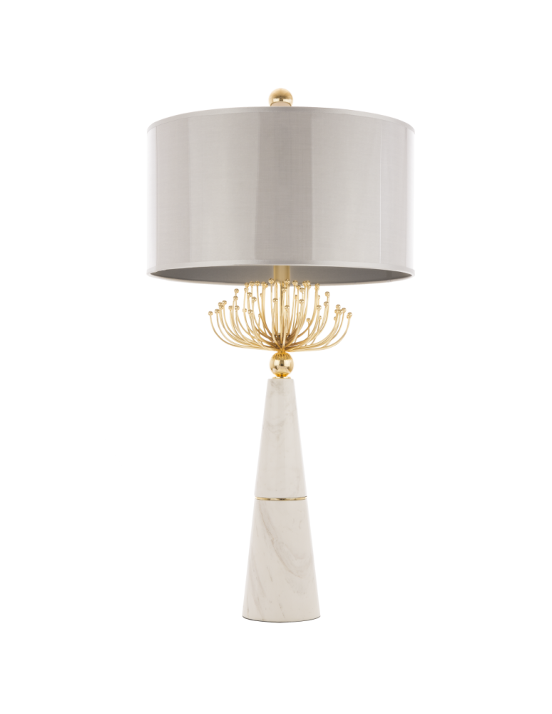 Table lamps with lampshade - CosmoLight CARTAGENA Table Lamp T02004AU White Gold.  - product kolory-swiatla.pl 1
