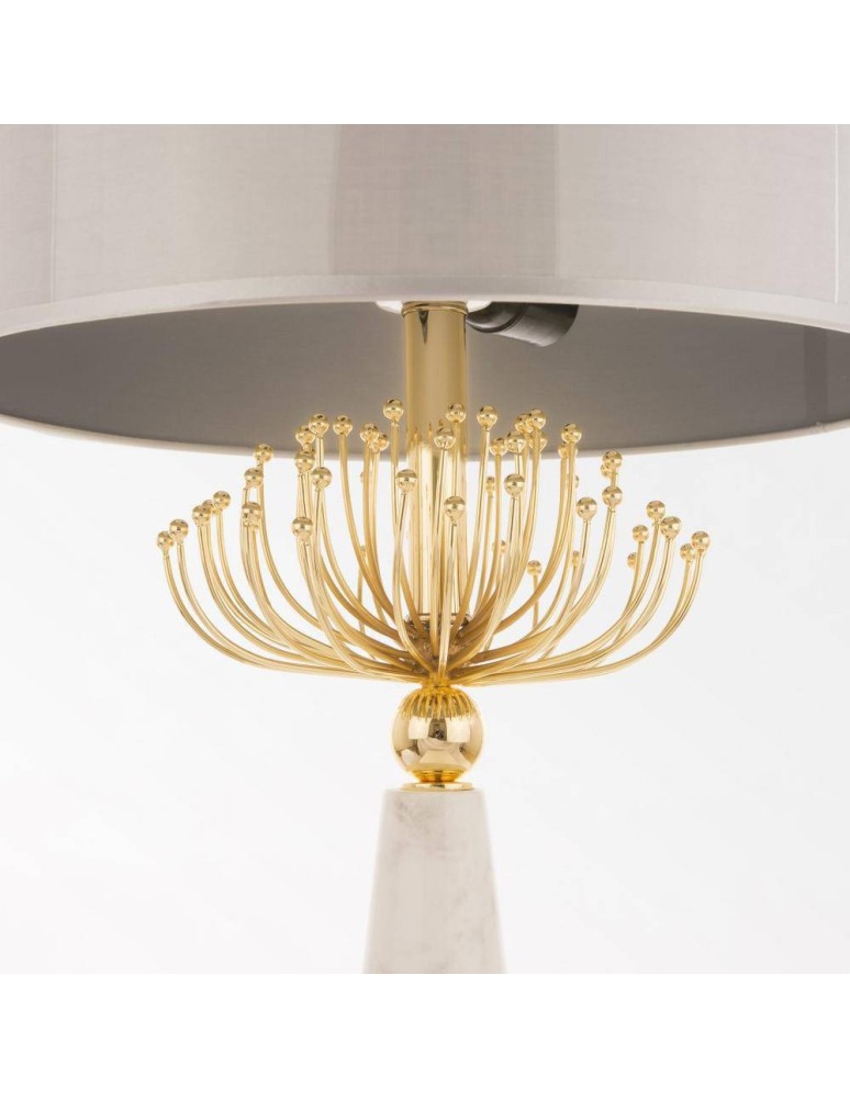 Table lamps with lampshade - CosmoLight CARTAGENA Table Lamp T02004AU White Gold.  - product kolory-swiatla.pl 4