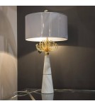 Table lamps with lampshade - CosmoLight CARTAGENA Table Lamp T02004AU White Gold.  - product 6