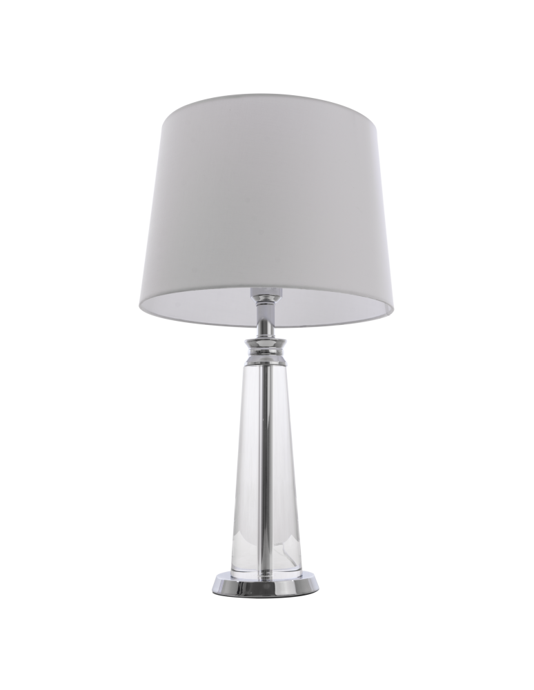 Table lamps with lampshade - CosmoLight CHARLOTTE table lamp T01332CH-WH chrome - product kolory-swiatla.pl 1