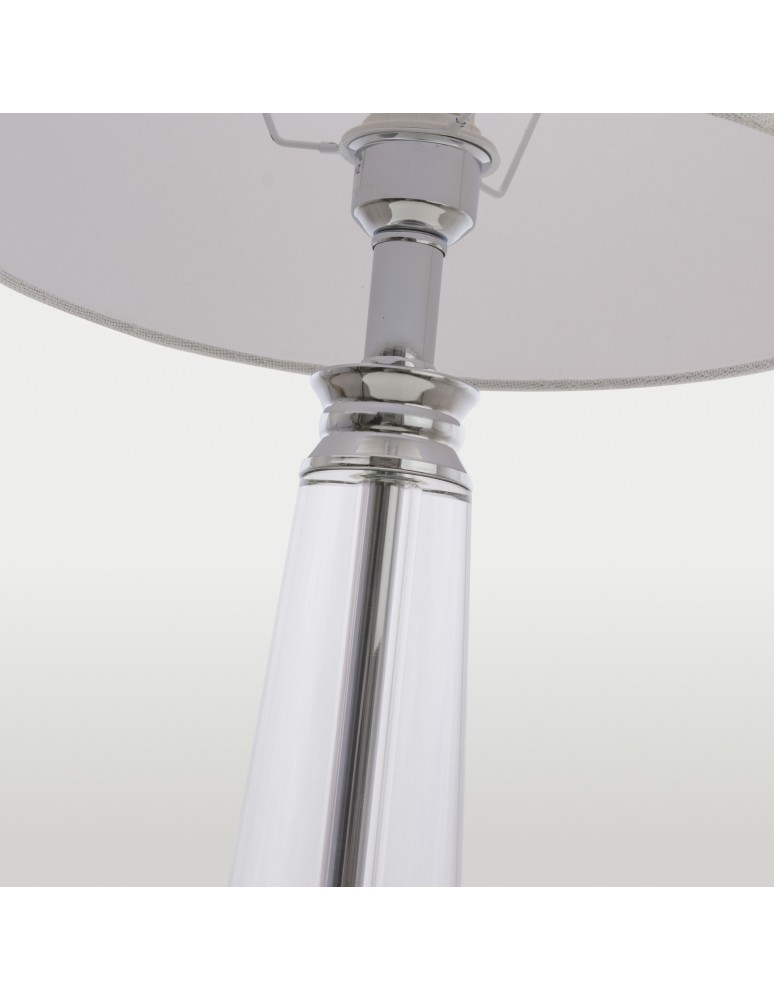 Table lamps with lampshade - CosmoLight CHARLOTTE table lamp T01332CH-WH chrome - product kolory-swiatla.pl 2