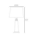 Table lamps with lampshade - CosmoLight CHARLOTTE table lamp T01332CH-WH chrome - product 3