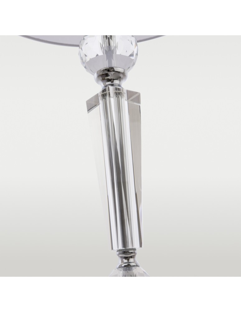 Table lamps with lampshade - CosmoLight CHARLOTTE table lamp T01295CH-WH chrome - product kolory-swiatla.pl 2