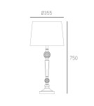 Table lamps with lampshade - CosmoLight CHARLOTTE table lamp T01295CH-WH chrome - product 3