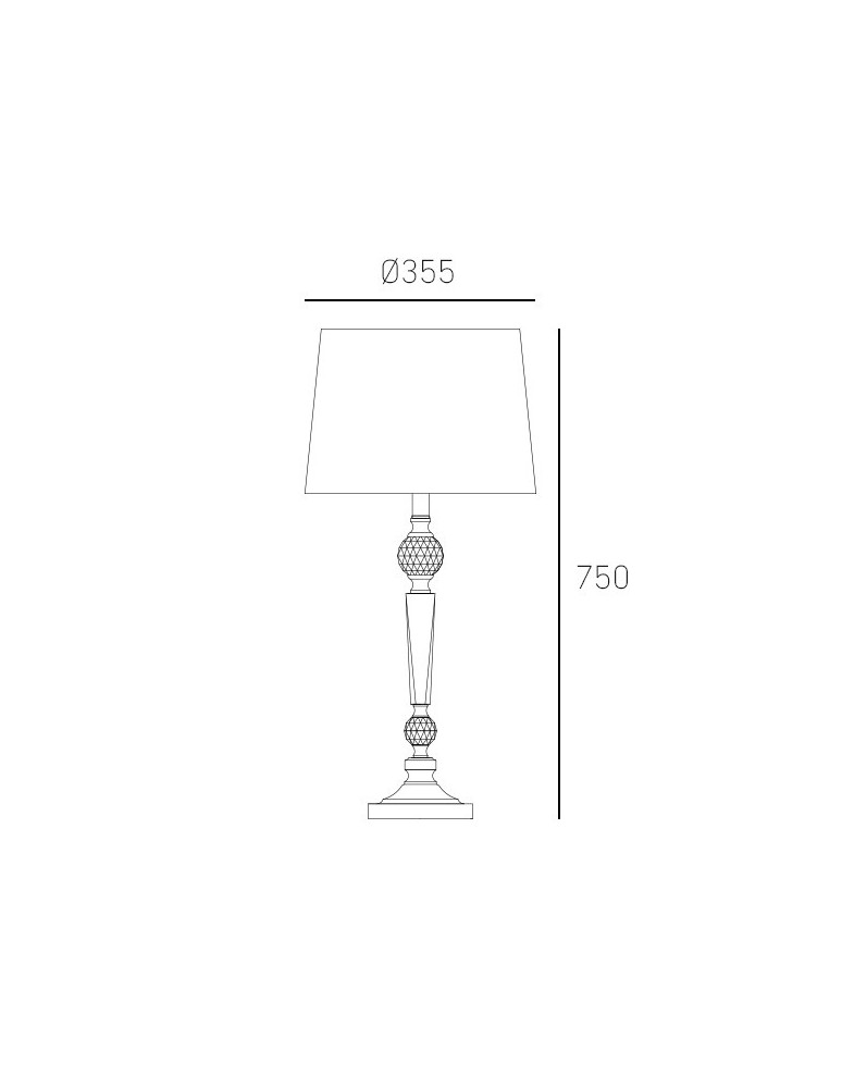 Table lamps with lampshade - CosmoLight CHARLOTTE table lamp T01295CH-WH chrome - product kolory-swiatla.pl 3