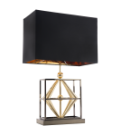 Table lamps with lampshade - CosmoLight QUITO table lamp T01939BK AU Black Gold  - product 1