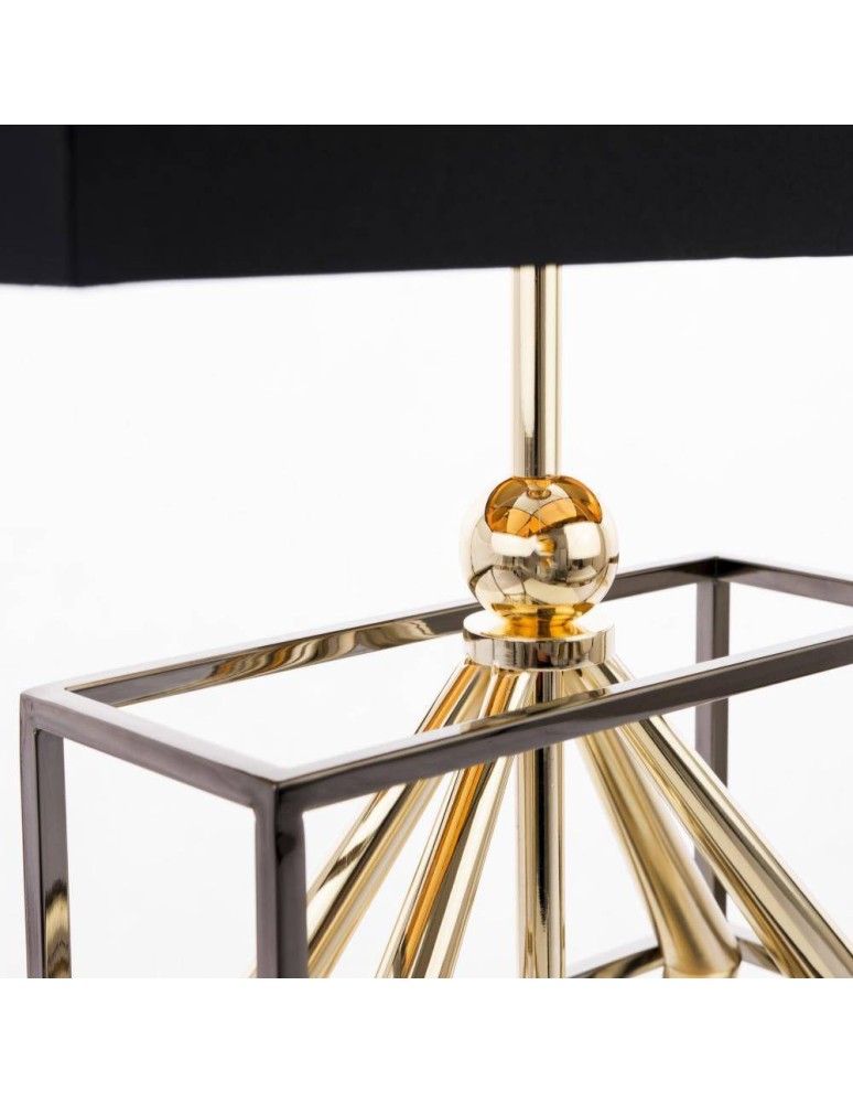 Table lamps with lampshade - CosmoLight QUITO table lamp T01939BK AU Black Gold  - product kolory-swiatla.pl 2