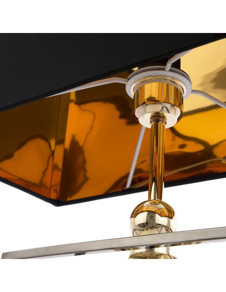 Table lamps with lampshade - CosmoLight QUITO table lamp T01939BK AU Black Gold  - product kolory-swiatla.pl 4