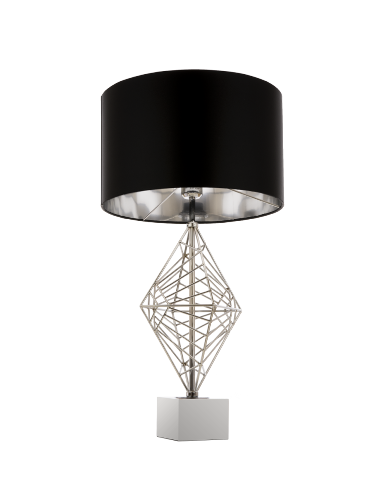 Table lamps with lampshade - CosmoLight CARACAS Table Lamp T01960CH Chrome.  - product kolory-swiatla.pl 1