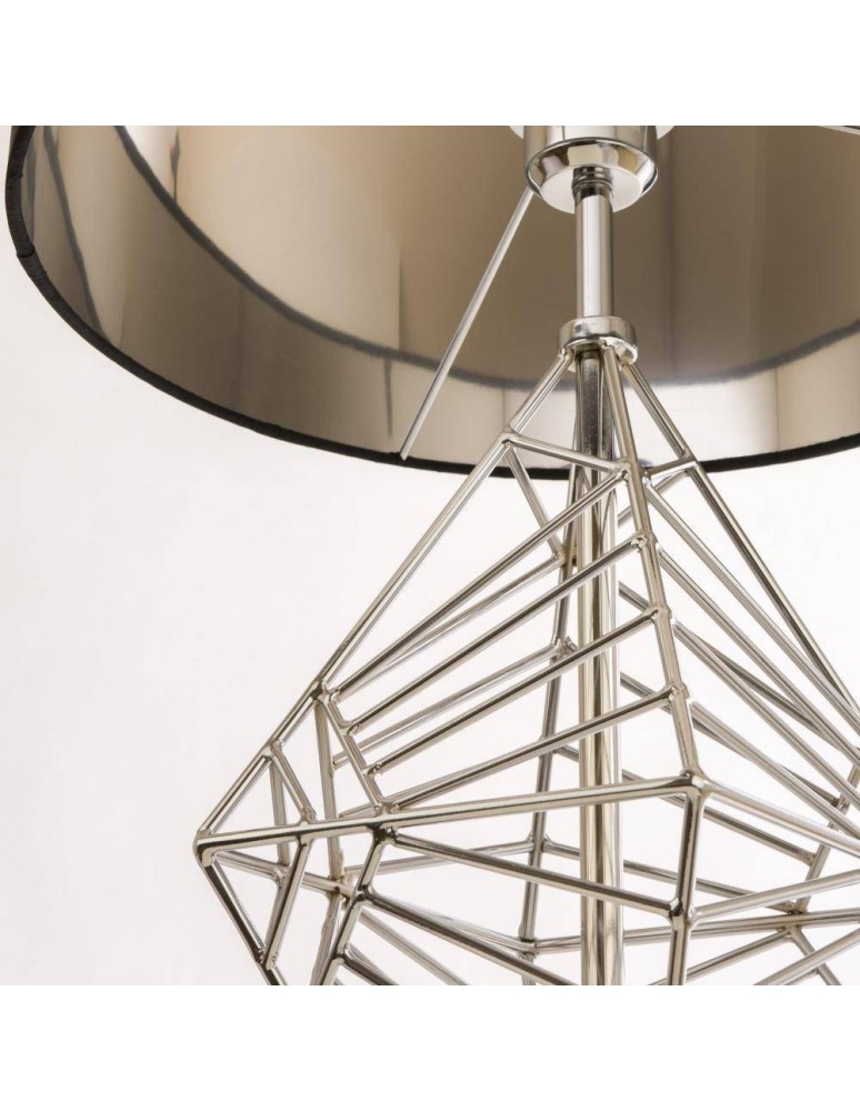 Table lamps with lampshade - CosmoLight CARACAS Table Lamp T01960CH Chrome.  - product kolory-swiatla.pl 2