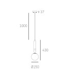 Pendant lamps - CosmoLight LA SPEZIA pendant lamp P01336BK Black White  - product 2