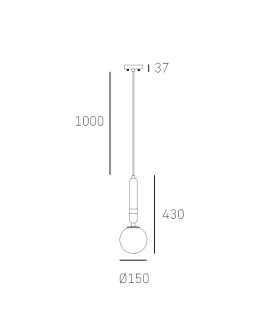 CosmoLight LA SPEZIA pendant lamp P01336BK Black White  - product 2