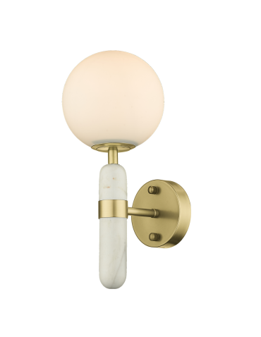 CosmoLight LA SPEZIA Wall lamp W01343BR White Brass 