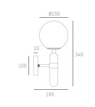 Wall lamps spheres - CosmoLight LA SPEZIA Wall lamp W01343BR White Brass  - product 2