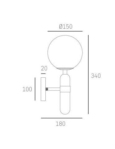 CosmoLight LA SPEZIA Wall lamp W01343BR White Brass  - product 2