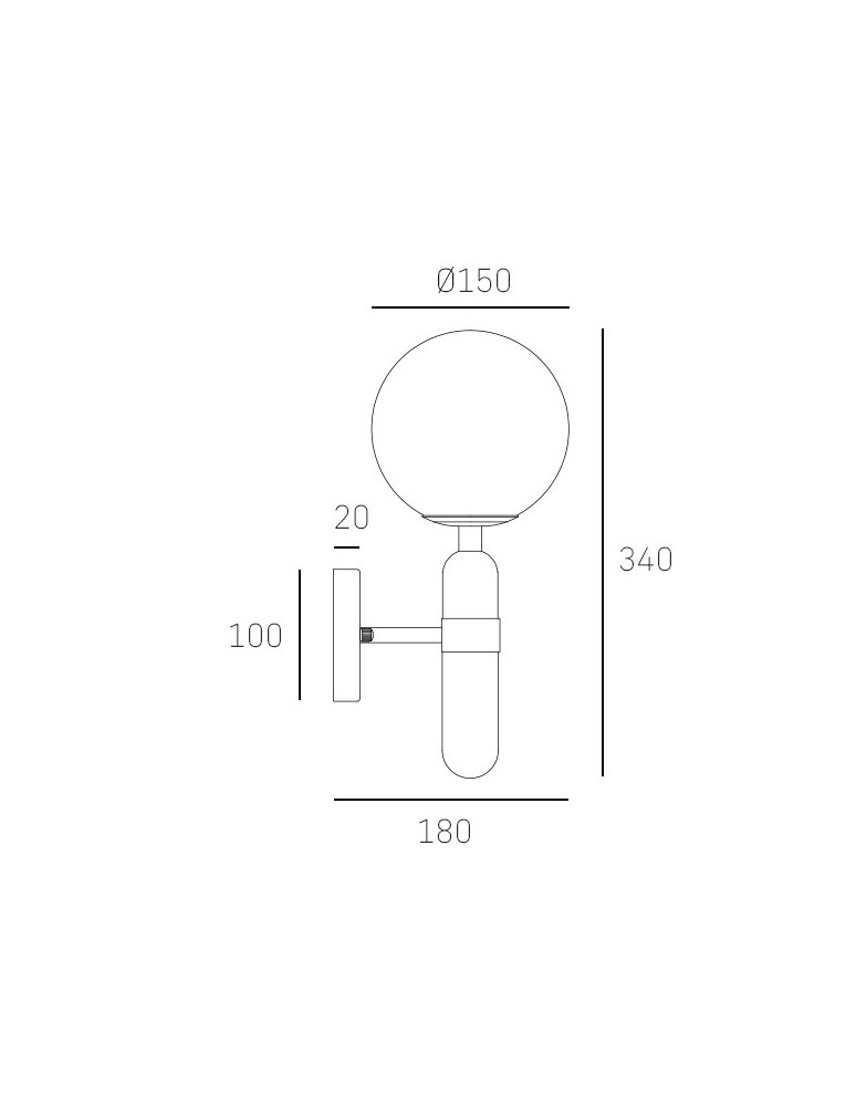 Wall lamps spheres - CosmoLight LA SPEZIA Wall lamp W01343BR White Brass  - product kolory-swiatla.pl 2