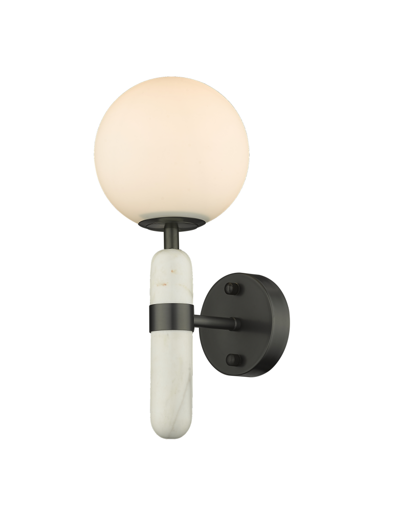 Wall lamps spheres - CosmoLight Wall lamp LA SPEZIA W01350BK Black White  - product kolory-swiatla.pl 1