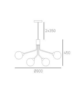 CosmoLight CAPE TOWN pendant lamp P12299BK Black. - product 2