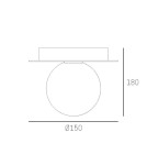 Wall lamps spheres - CosmoLight CAPE TOWN wall lamp W01834BK Black.  - product 3