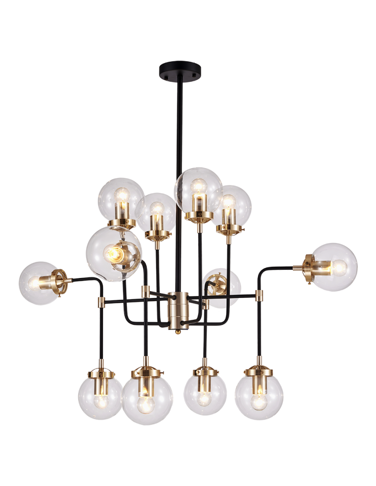 Pendant lamps - CosmoLight BOSTON pendant lamp P12826BR Black Brass  - product kolory-swiatla.pl 1