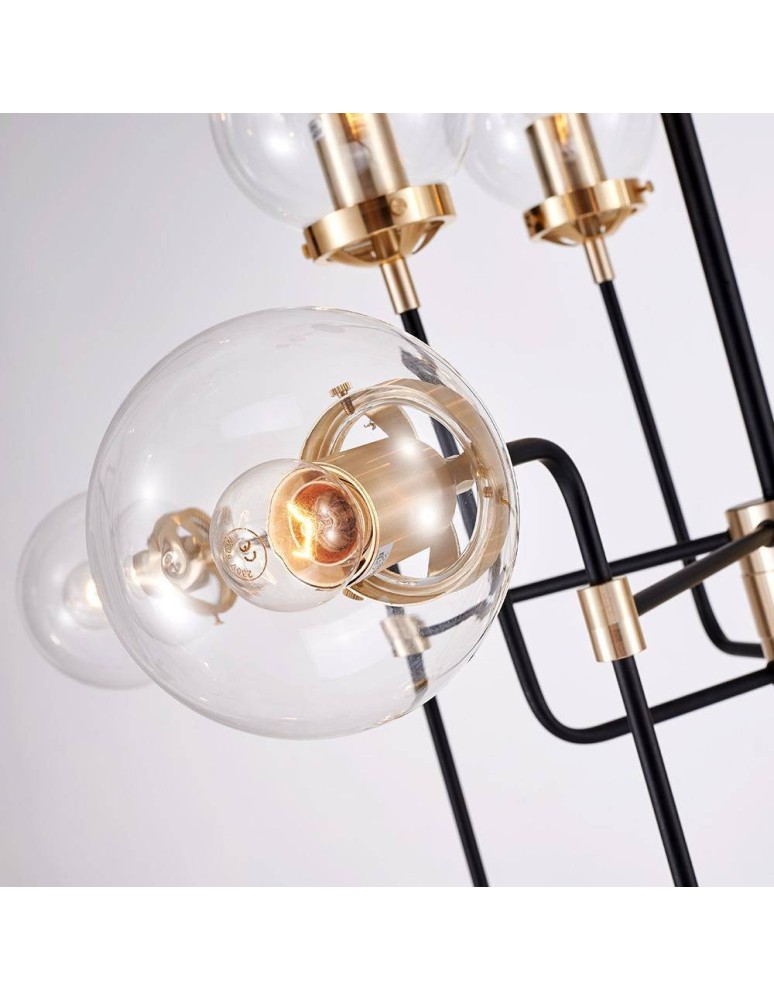 Pendant lamps - CosmoLight BOSTON pendant lamp P12826BR Black Brass  - product kolory-swiatla.pl 3