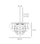 Glamour chandeliers - CosmoLight TROMSO pendant lamp P04094BR Brass  - product 4