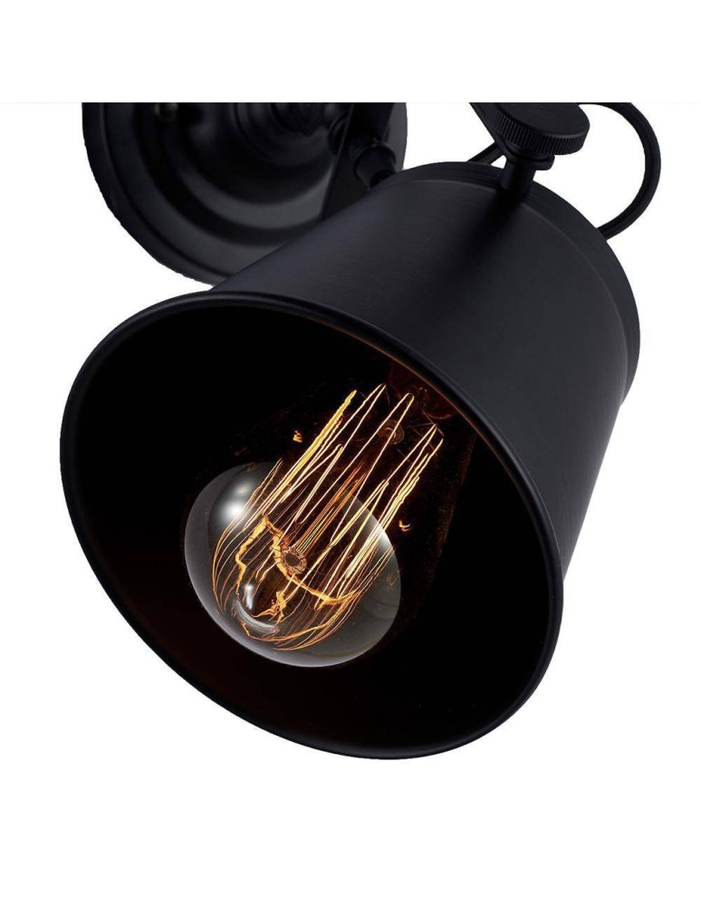 Loft wall lamps - industrial - CosmoLight DETROIT Wall lamp W01758BK Black  - product kolory-swiatla.pl 2