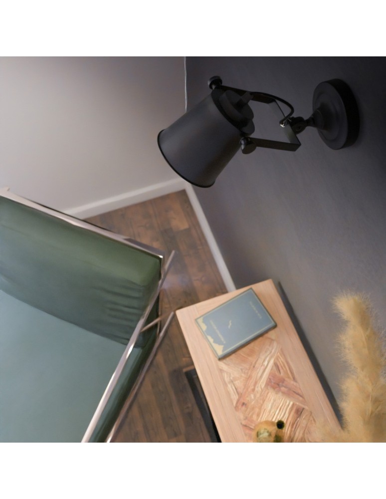 Loft wall lamps - industrial - CosmoLight DETROIT Wall lamp W01758BK Black  - product kolory-swiatla.pl 4