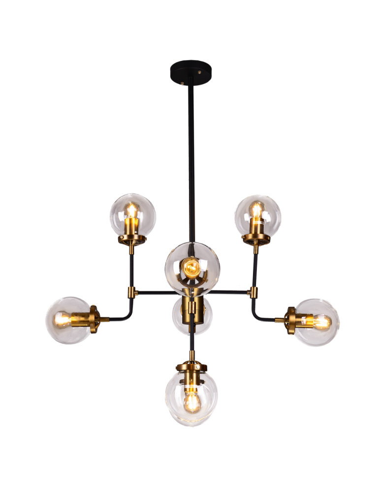 Pendant lamps - CosmoLight BOSTON pendant lamp P08959BR Black Brass  - product kolory-swiatla.pl 1